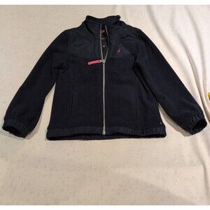 Nautica Girls' Full-Zip Fleece Jacket, Signature Logo Design, 5, Blue